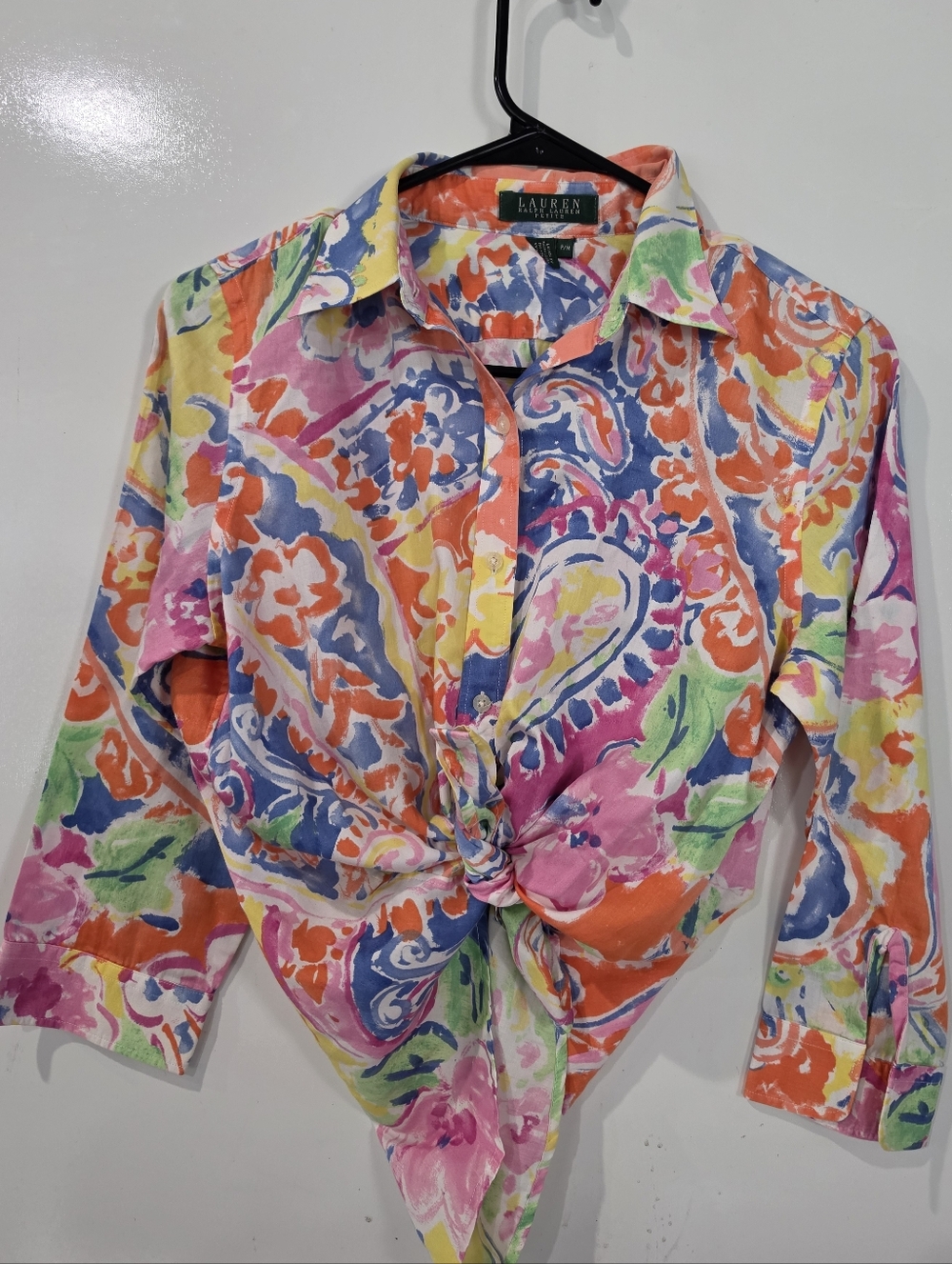 Lauren Ralph Lauren Multicolor Paisley Button-Up Shirt Size MP. Versitle Wear
